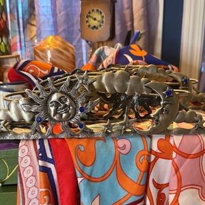 Sun and Moon Heavy Candle Votive Holders. Pair of 2